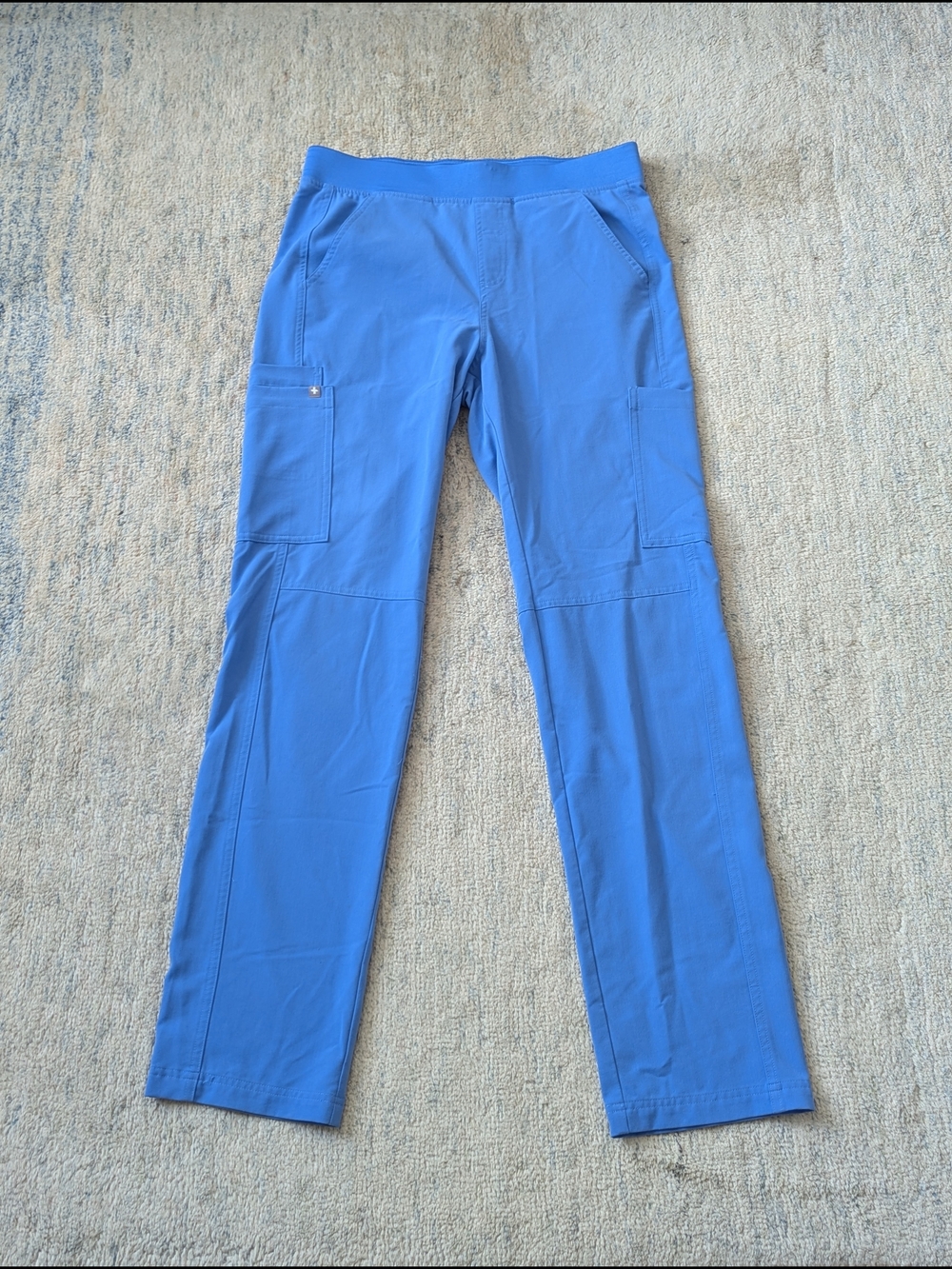Figs Light Blue Straight-Leg Scrub Pants